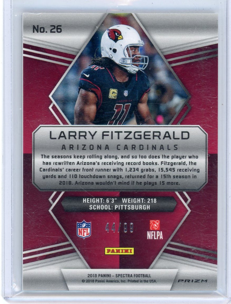 Larry Fitzgerald 2018 Panini Spectra Silver Prizm 