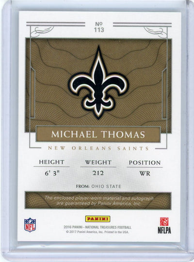 Michael Thomas 2016 Panini National Treasures Rookie Patch Autograph Emerald #'d 04/13