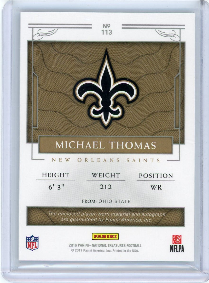 Michael Thomas 2016 Panini National Treasures Rookie Patch Autograph Emerald 