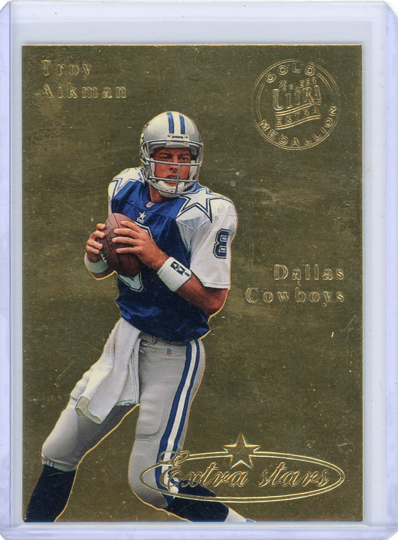 Troy Aikman 1995 Fleer Ultra Extra Stars Gold Medallion