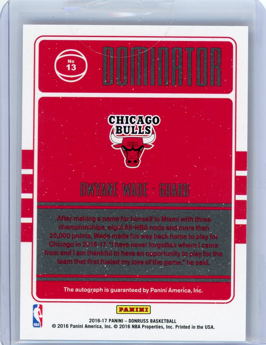 Dwyane Wade 2016-17 Donruss Dominator Signatures #'d 46/49
