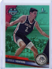Steele Venters 2024 1st Bowman Chrome University aqua ref. #'d 182/299
