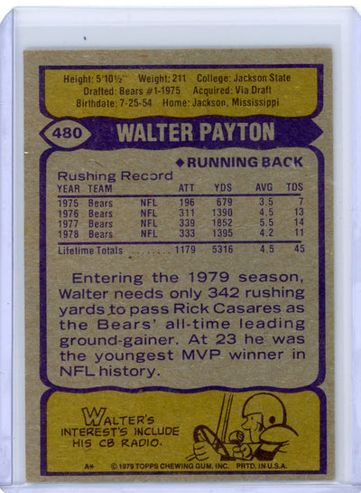 Walter Payton 1979 Topps #480