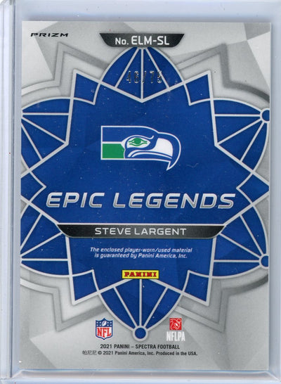 Steve Largent 2021 Panini Spectra Epic Legends relic blue prizm #'d 46/75