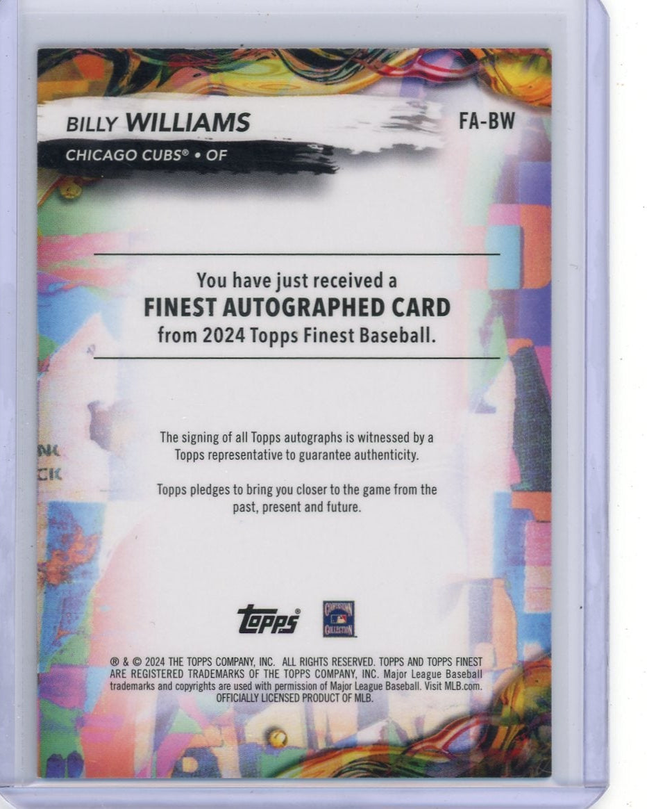 Billy Williams 2024 Topps Finest Gold Refractor Auto #'d 34/50
