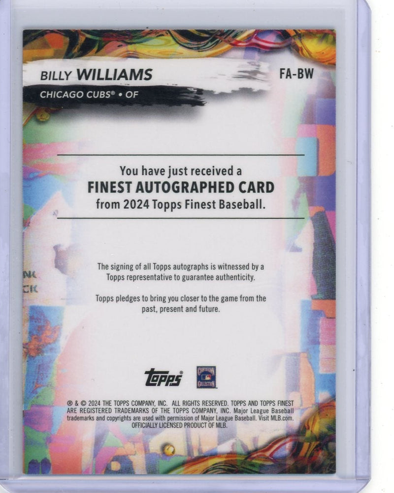 Billy Williams 2024 Topps Finest Gold Refractor Auto 