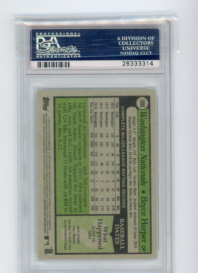 Bryce Harper 2016 Topps Archives PSA 10