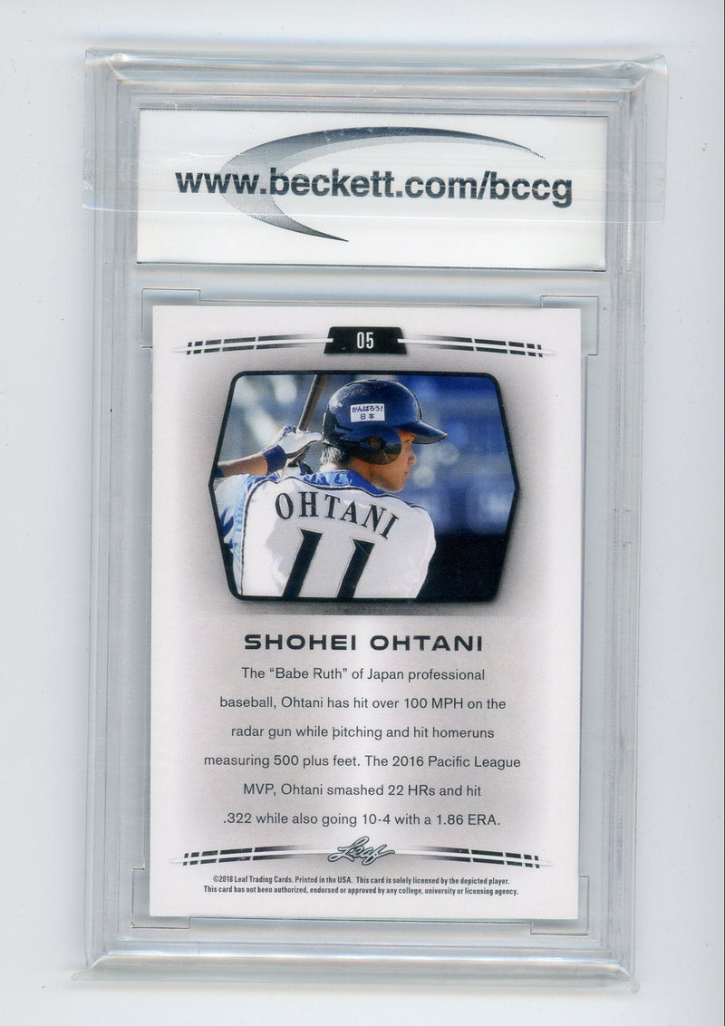 Shohei Ohtani 2018 Leaf rookie card BCCG 10