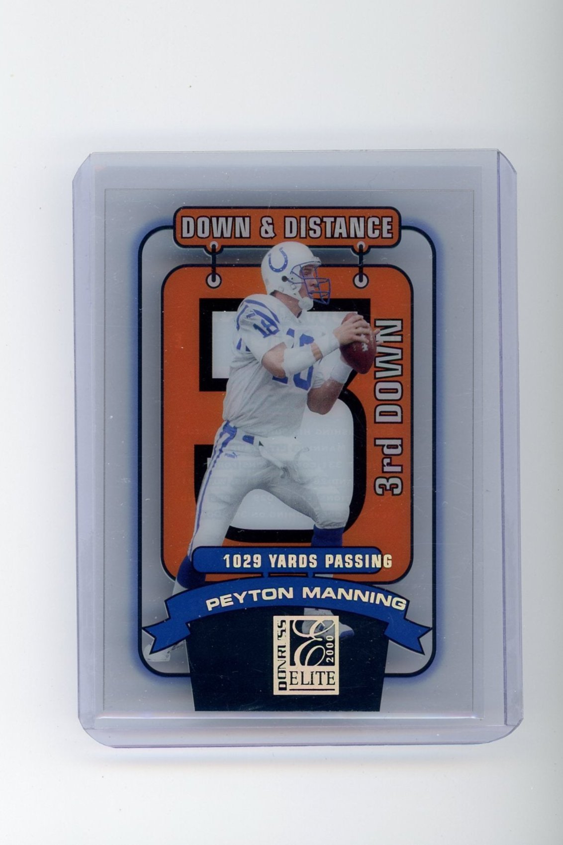 Peyton Manning 2000 Donruss Elite Down & Distance acetate #'d 0874/1029