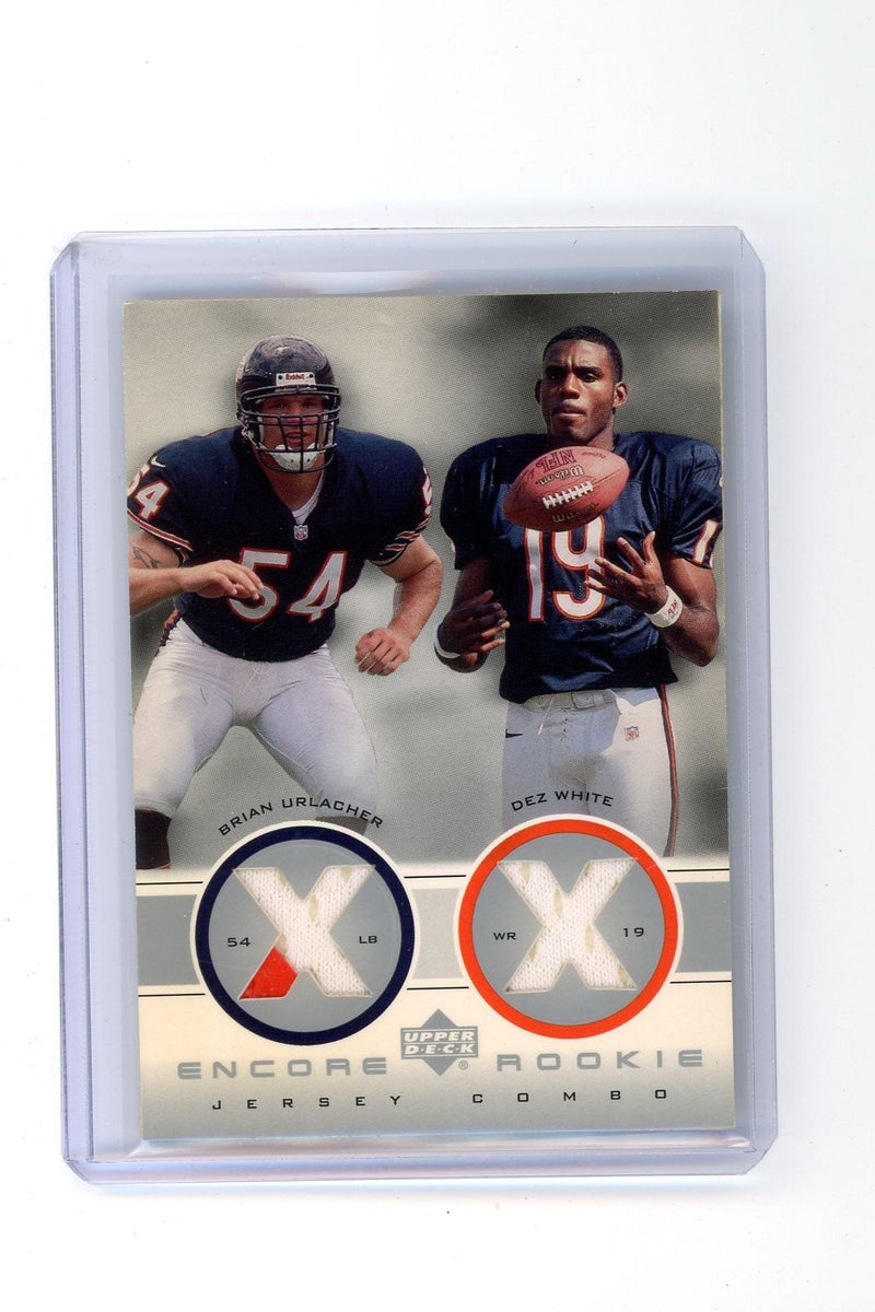 Brian Urlacher Dez White 2000 Upper Deck Encore Rookie Jersey Combo auth. game-used dual jersey relic