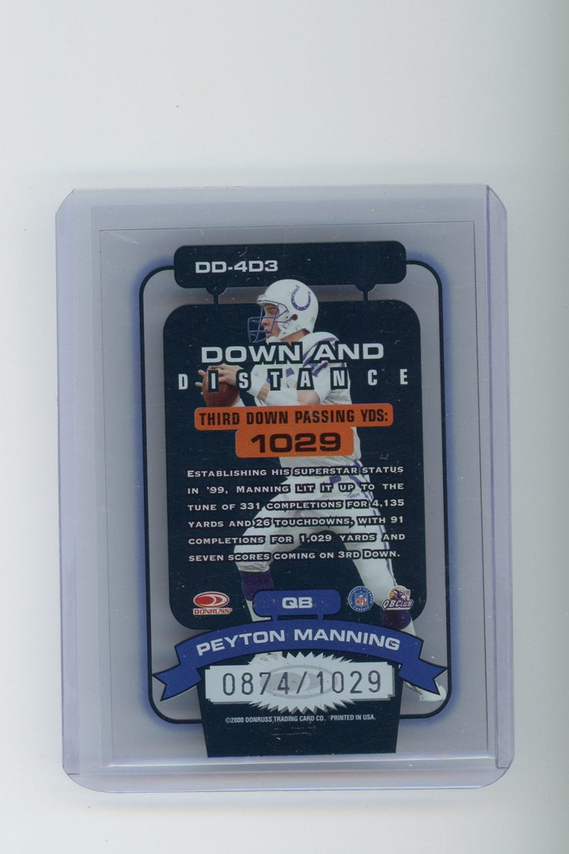 Peyton Manning 2000 Donruss Elite Down & Distance acetate 