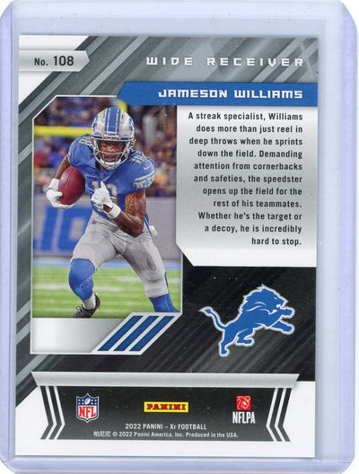 Jameson Williams 2022 Panini XR teal foil rookie card #'d 12/49