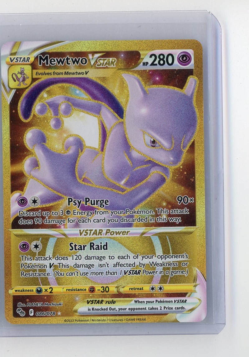 Mewtwo VSTAR 2022 Pokemon rare lucky gold holo 086/078