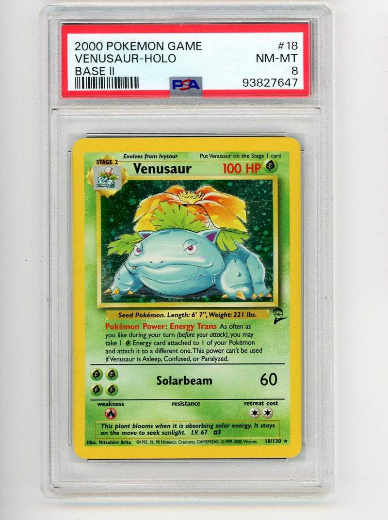 Venusaur 2000 Pokemon rare holo 18/130 PSA 8