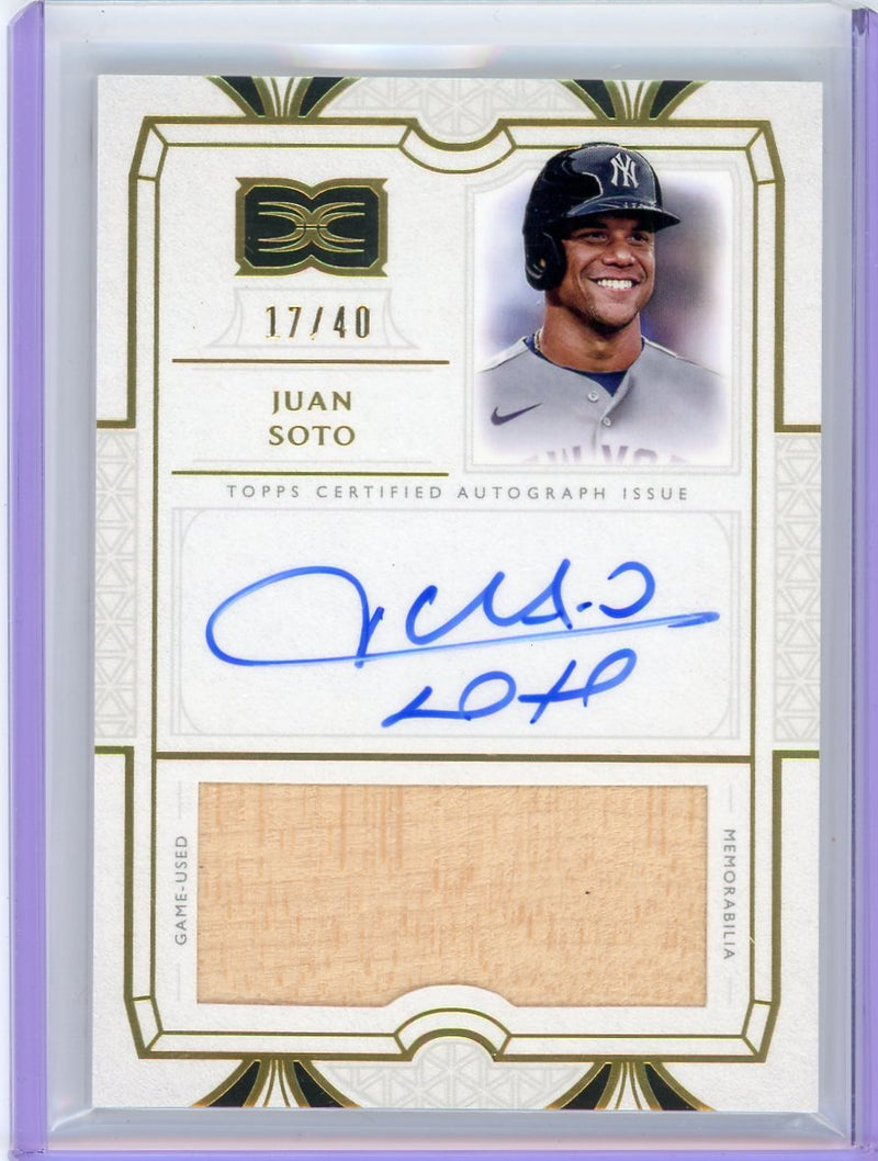 Juan Soto 2024 Topps Definitive Collection Autograph Relic 