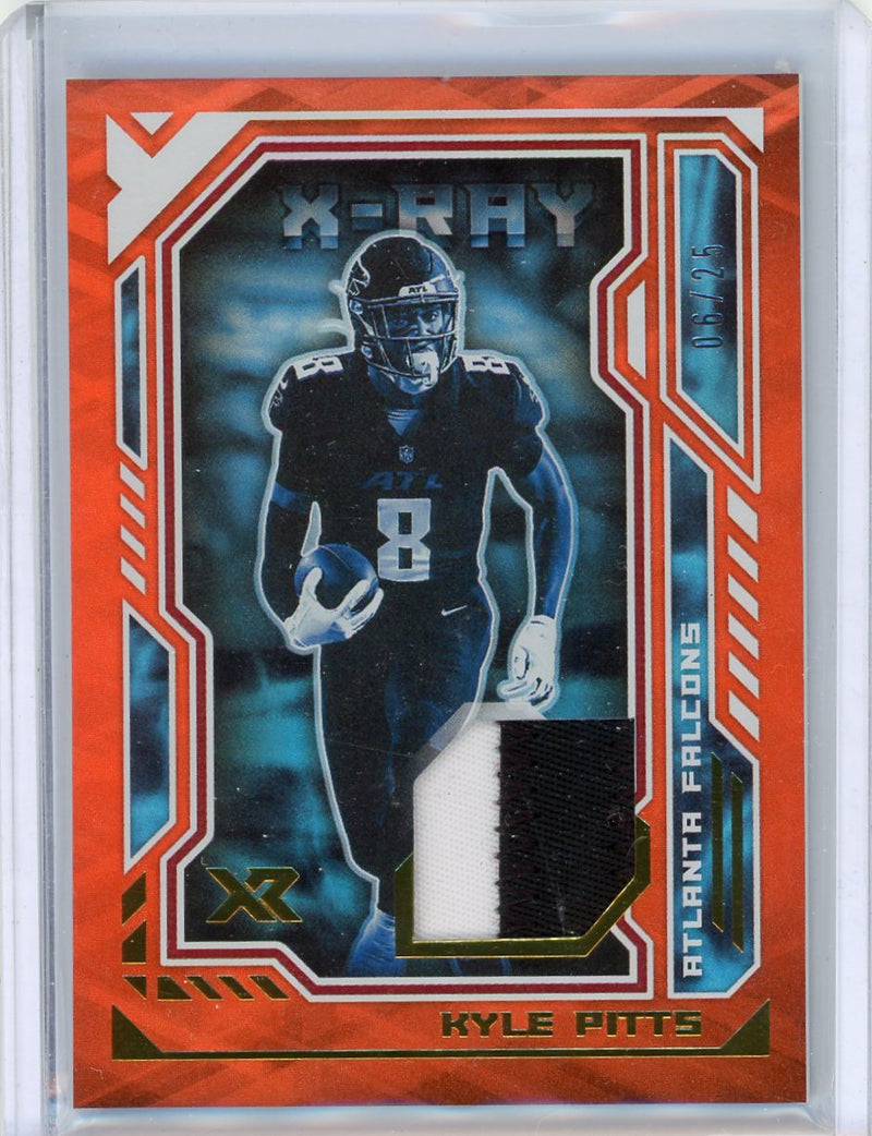 Kyle Pitts 2021 Panini XR X-Ray orange jersey relic rookie card 