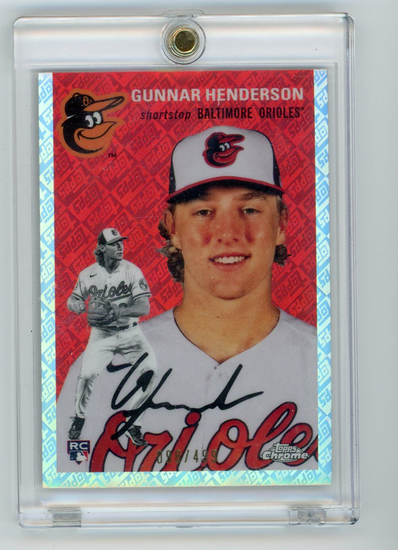 Gunnar Henderson 2023 Topps Chrome Platinum Anniversary Topps Logo 