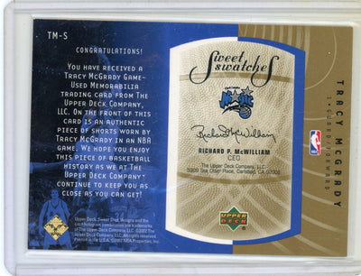 Tracy McGrady 2002 Upper Deck Sweet Shot Sweet Swatches Game Worn Relic #'d 057/100