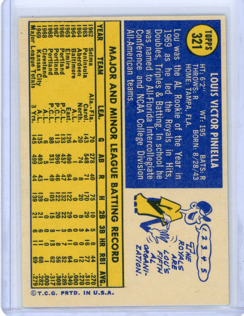 Lou Piniella All-Star Rookie 1970 Topps 