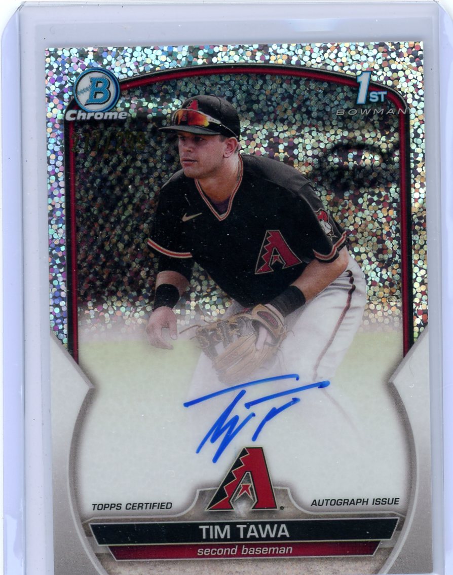 Tim Tawa 2023 1st Bowman Chrome autograph speckle refractor #'d 277/299