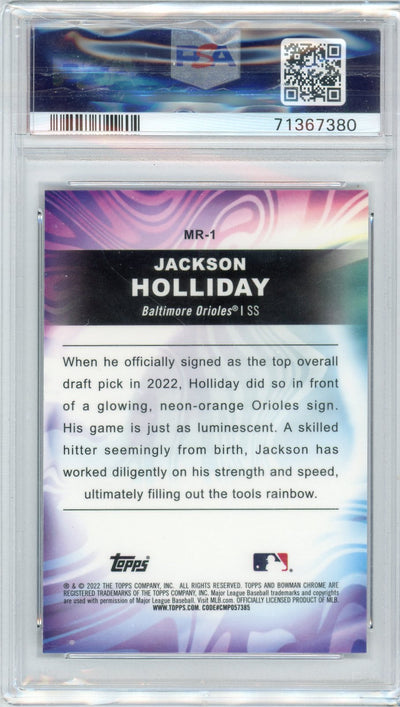 Jackson Holliday 2022 Bowman Draft Chrome Mood Ring PSA 9