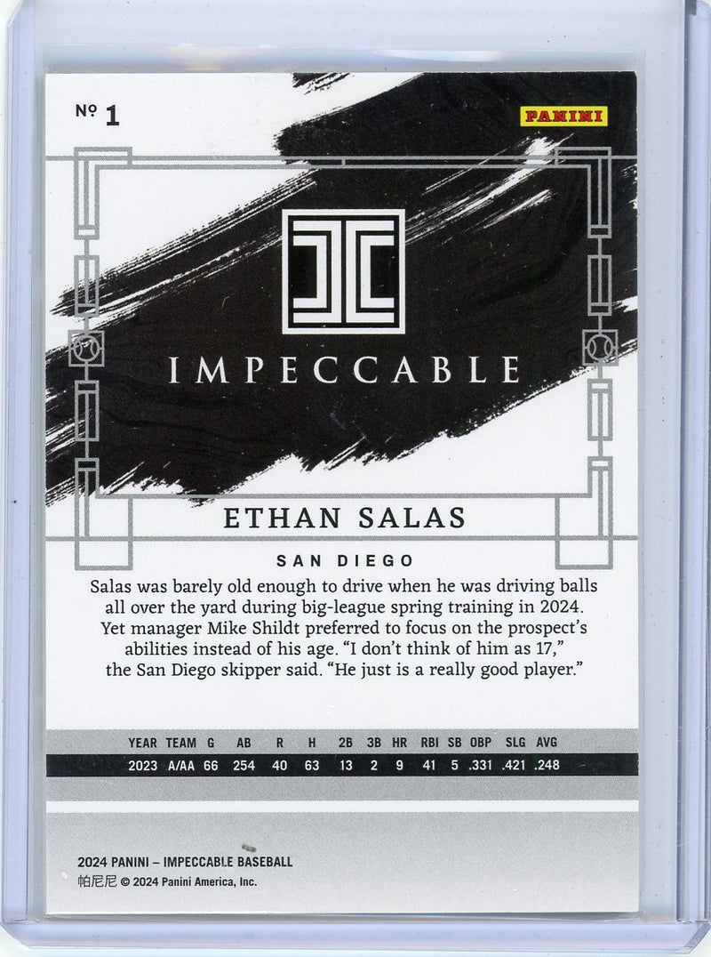 Ethan Salas 2024 Panini Impeccable silver 