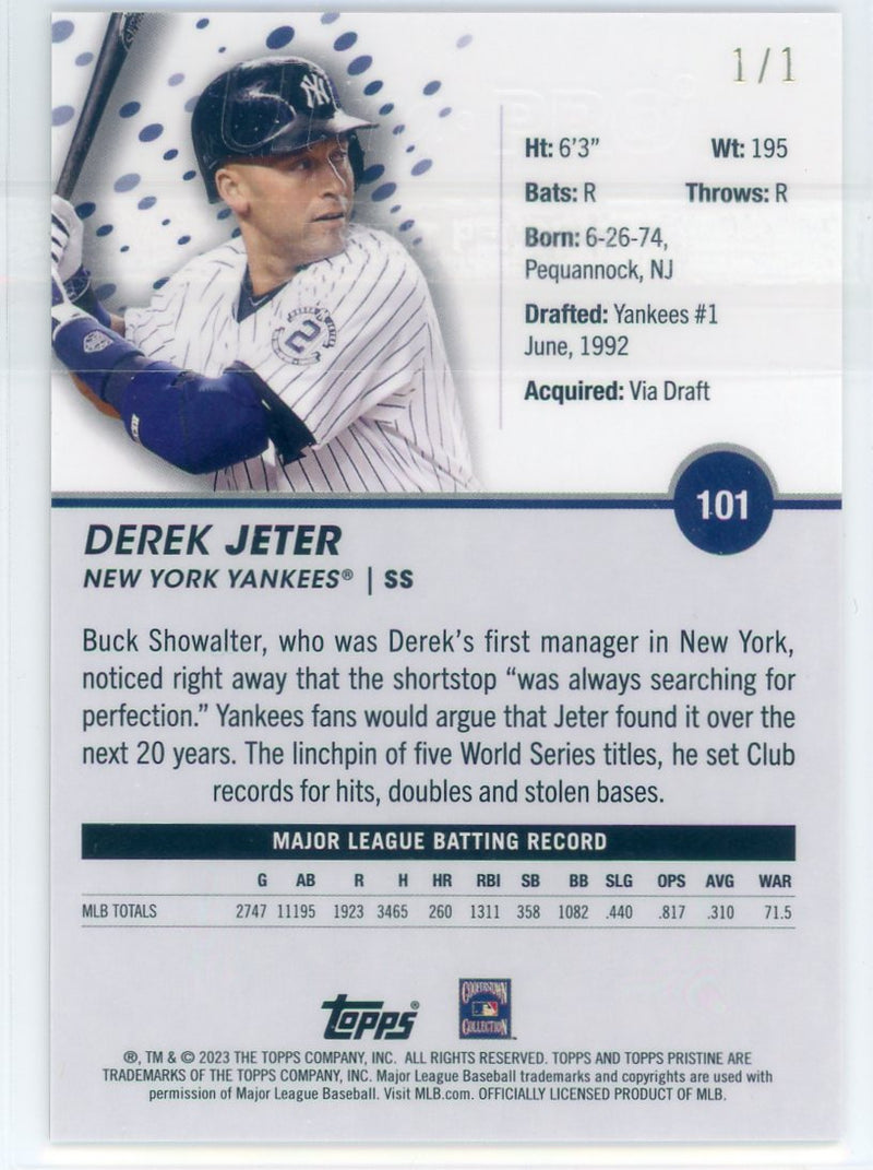 Derek Jeter 2023 Topps Pristine Superfractor 1/1 