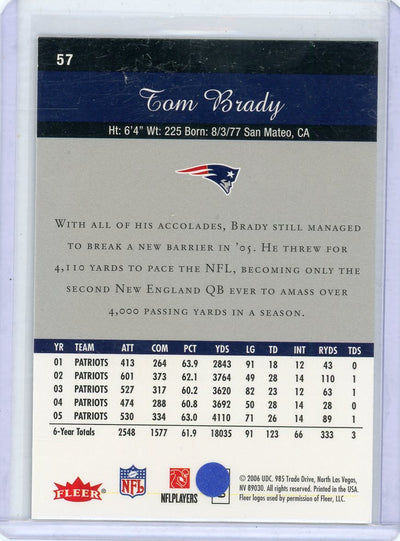 Tom Brady 2006 Upper Deck Flair Showcase #57