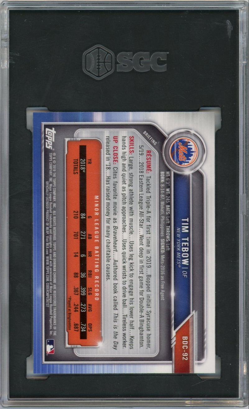 Tim Tebow 2019 Bowman Chrome Draft 