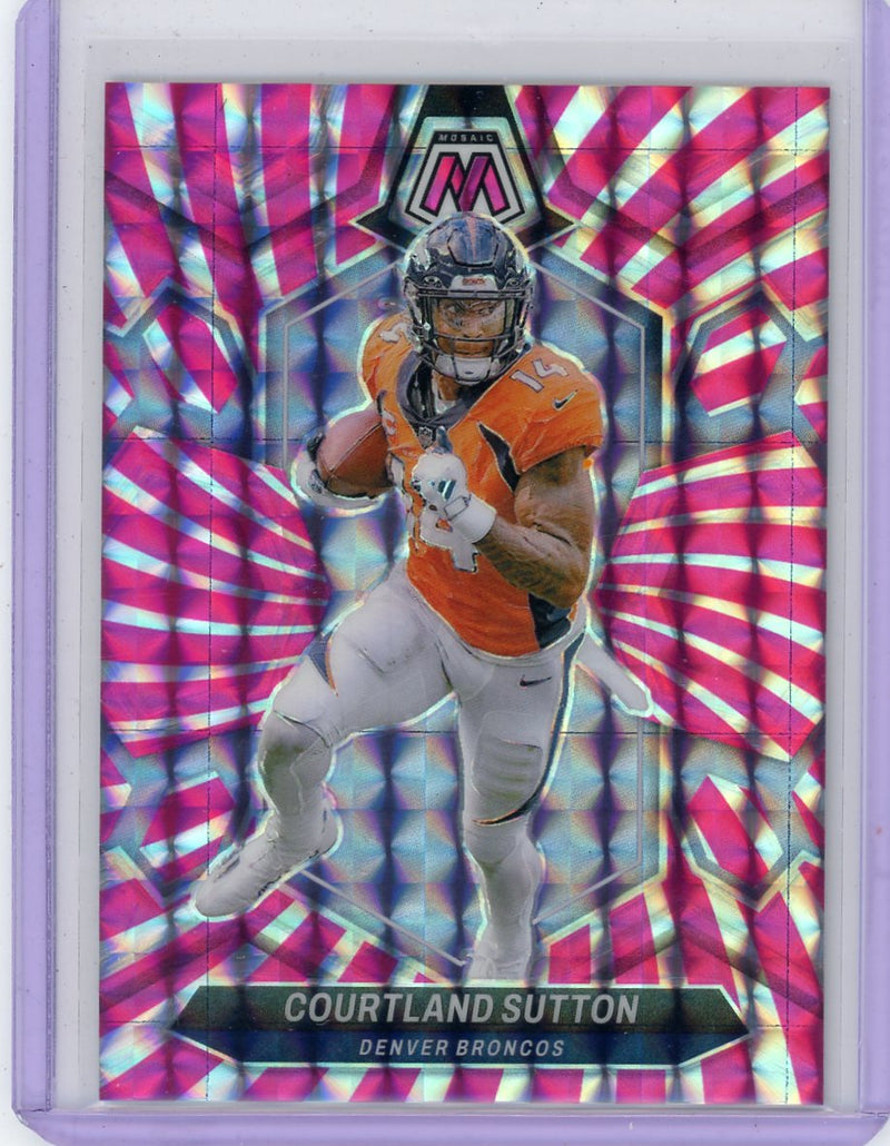 Courtland Sutton 2024 Panini Mosaic Pink Swirl 