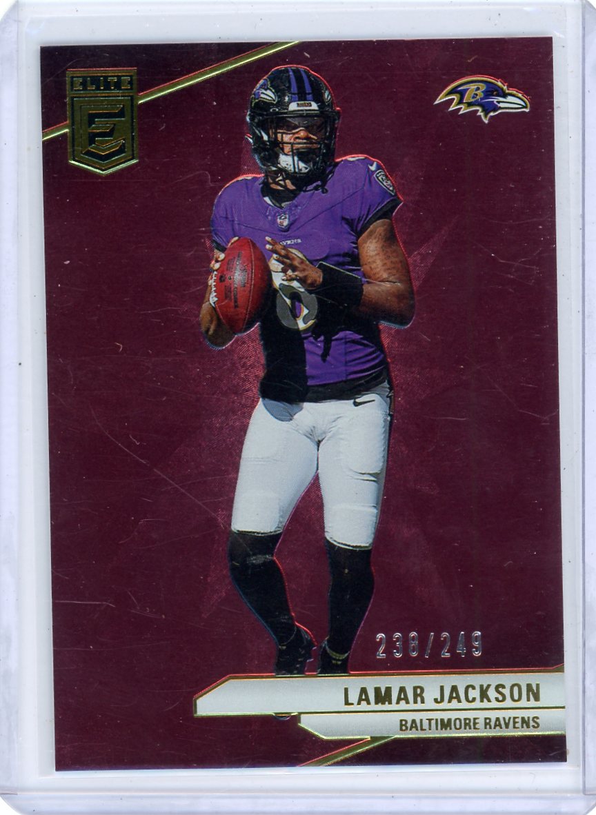 Lamar Jackson 2024 Panini Elite Red Foil #'d 238/249