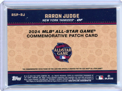 Aaron Judge 2024 Topps ASG Patch #'d 087/100