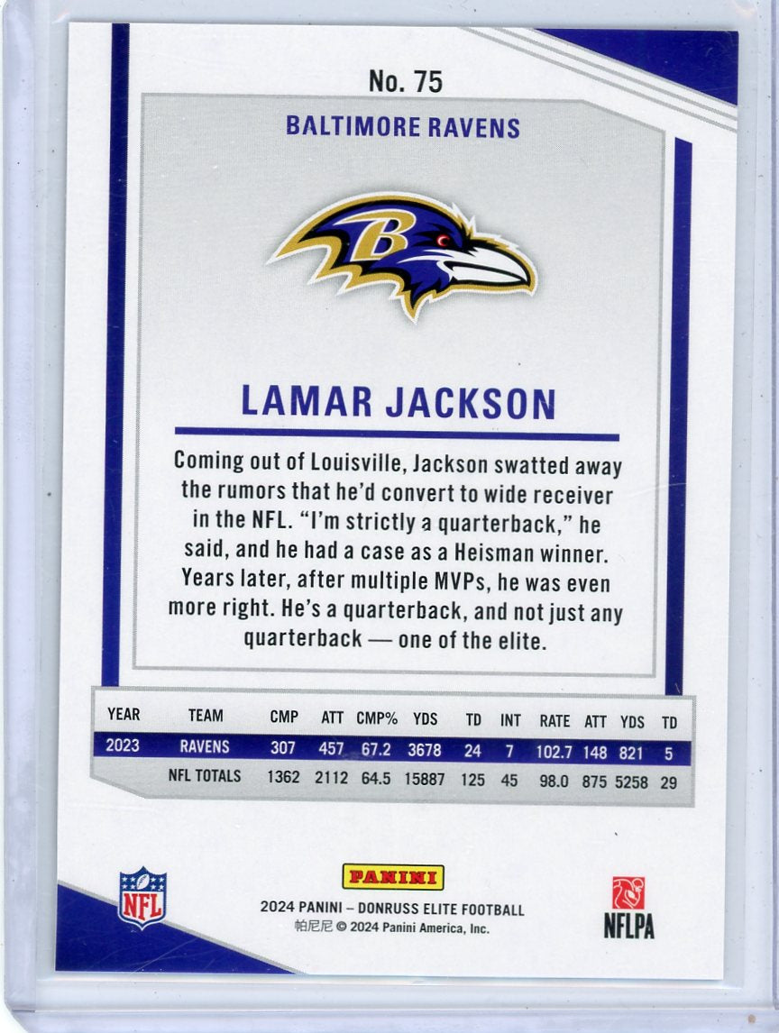 Lamar Jackson 2024 Panini Elite Red Foil #'d 238/249