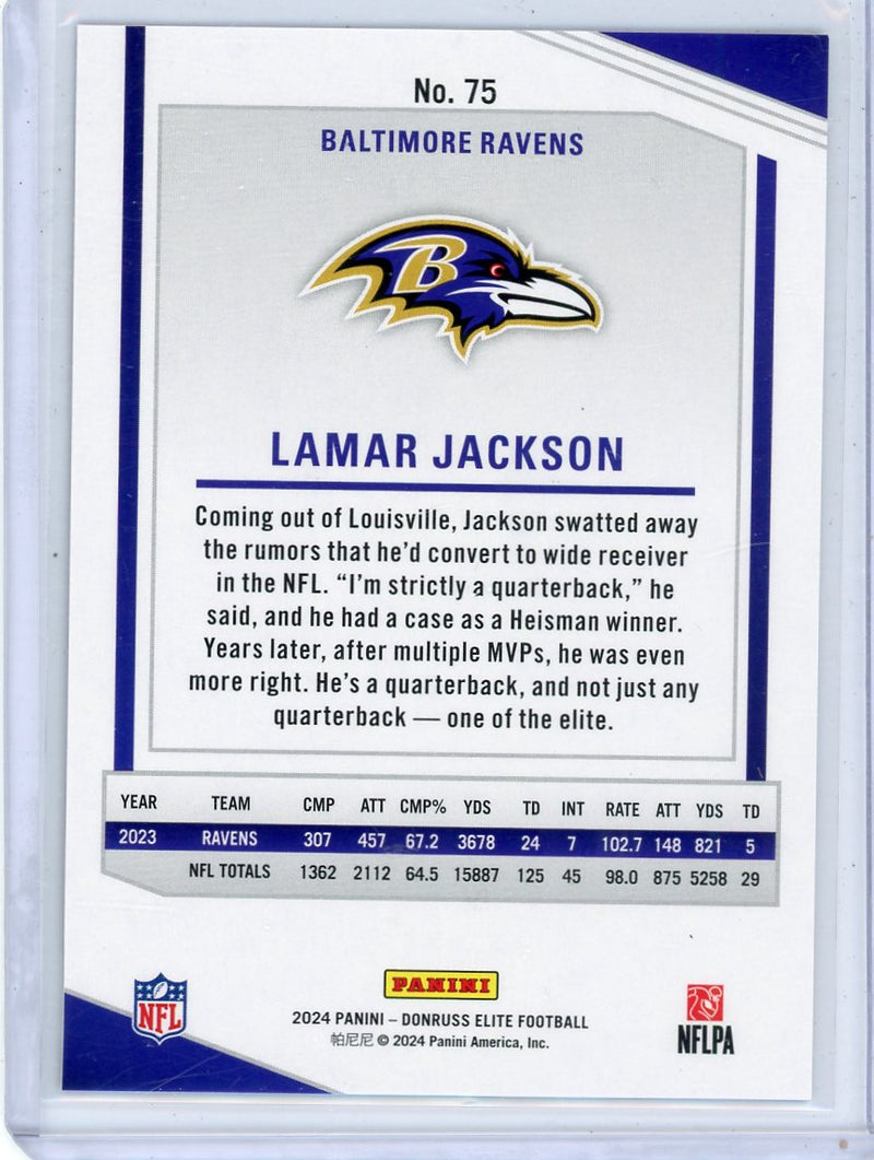 Lamar Jackson 2024 Panini Elite Red Foil 