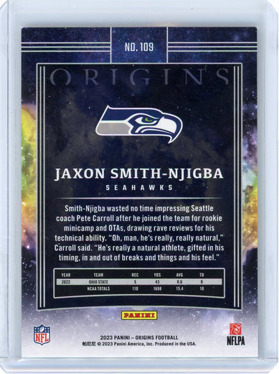 Jaxon Smith-Njigba 2023 Panini Origins foil rookie card #'d 72/99