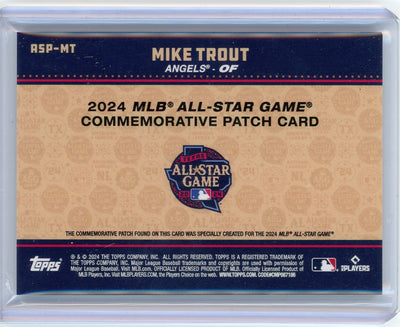 Mike Trout 2024 Topps ASG Patch #'d 085/100