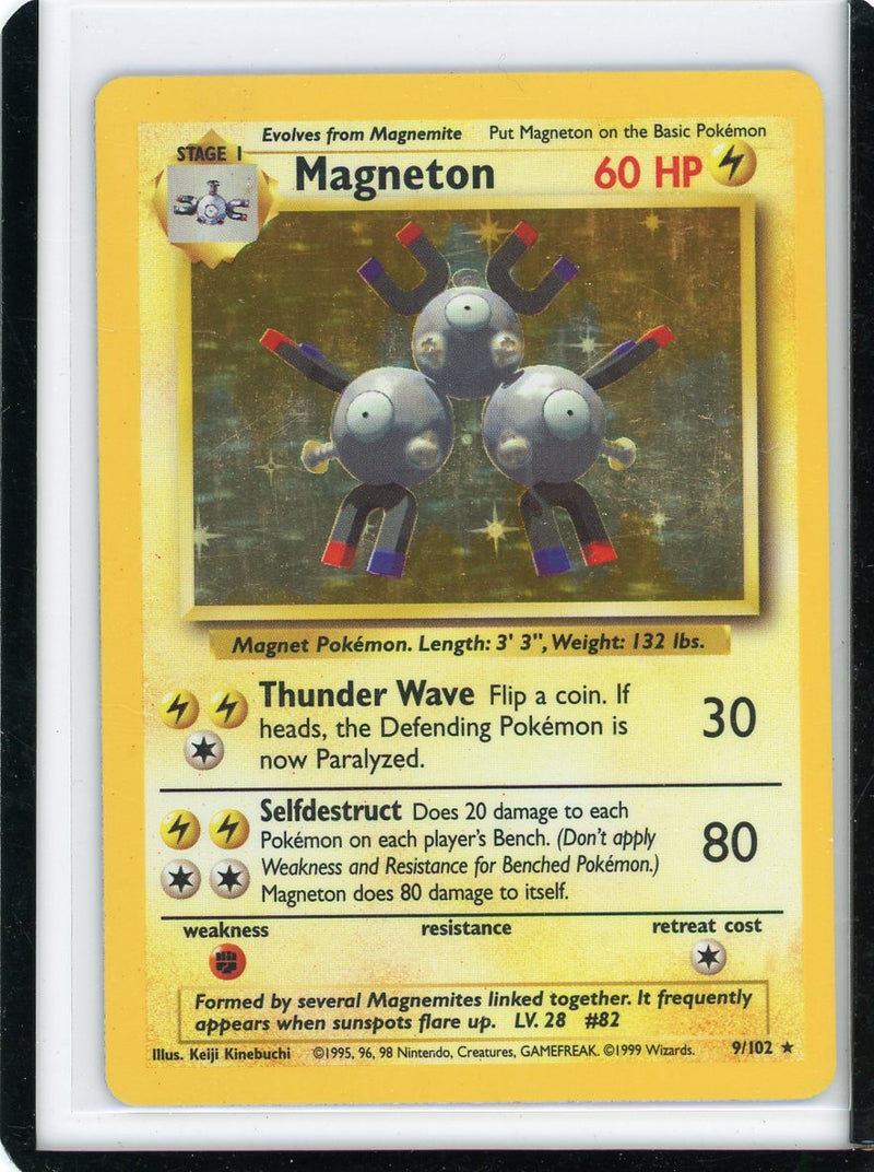 Magneton 1999 Pokemon base set rare holo 9/102 (LP)