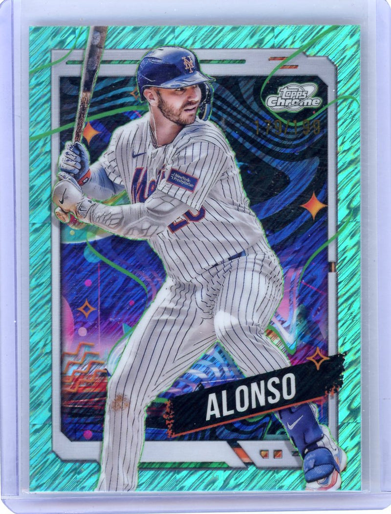 Pete Alonso 2024 Topps Chrome Cosmic teal wave ref. 