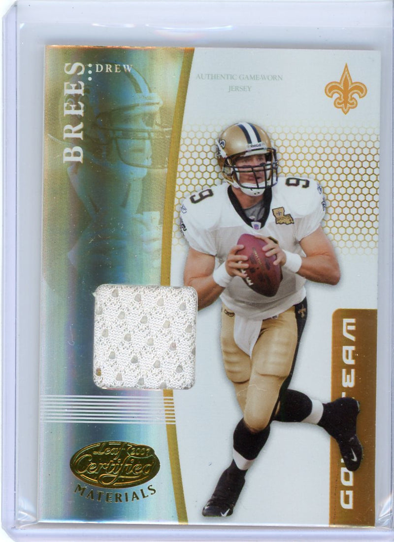 Drew Brees 2007 Donruss Certified Materials Gold auth. game-used jersey relic 