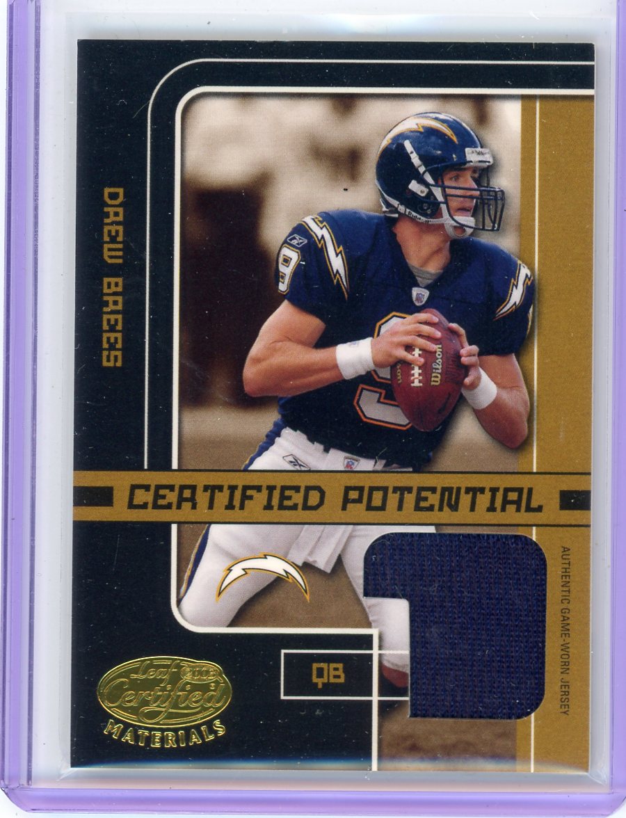 Drew Brees 2003 Leaf Certified Materials Certified Potential #'d 025/125