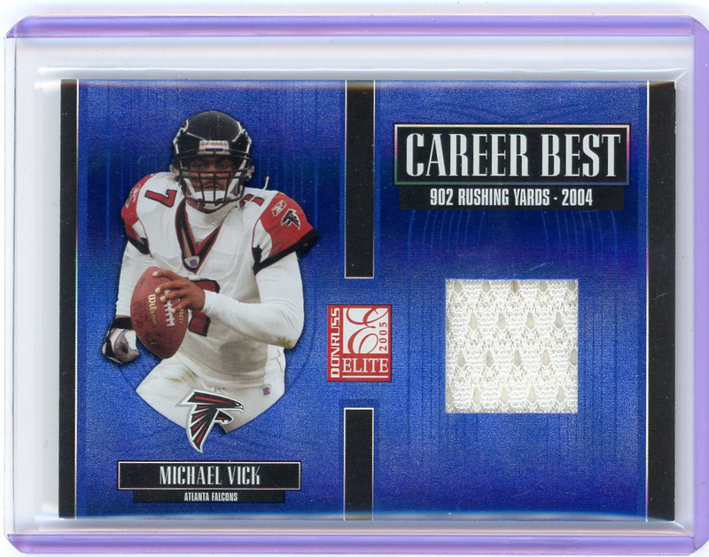 Michael Vick 2005 Donruss Playoff Elite Career Best Game Used Patch 