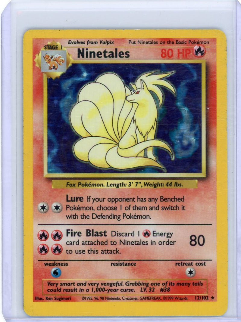 Ninetales 1999 Pokémon rare holo 12/102 (MP)