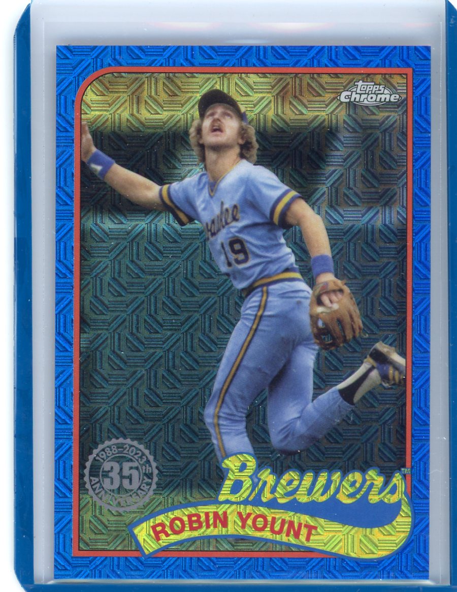 Robin Yount 2024 Topps Chrome 35th Anniversary blue mojo ref. #'d 083/150