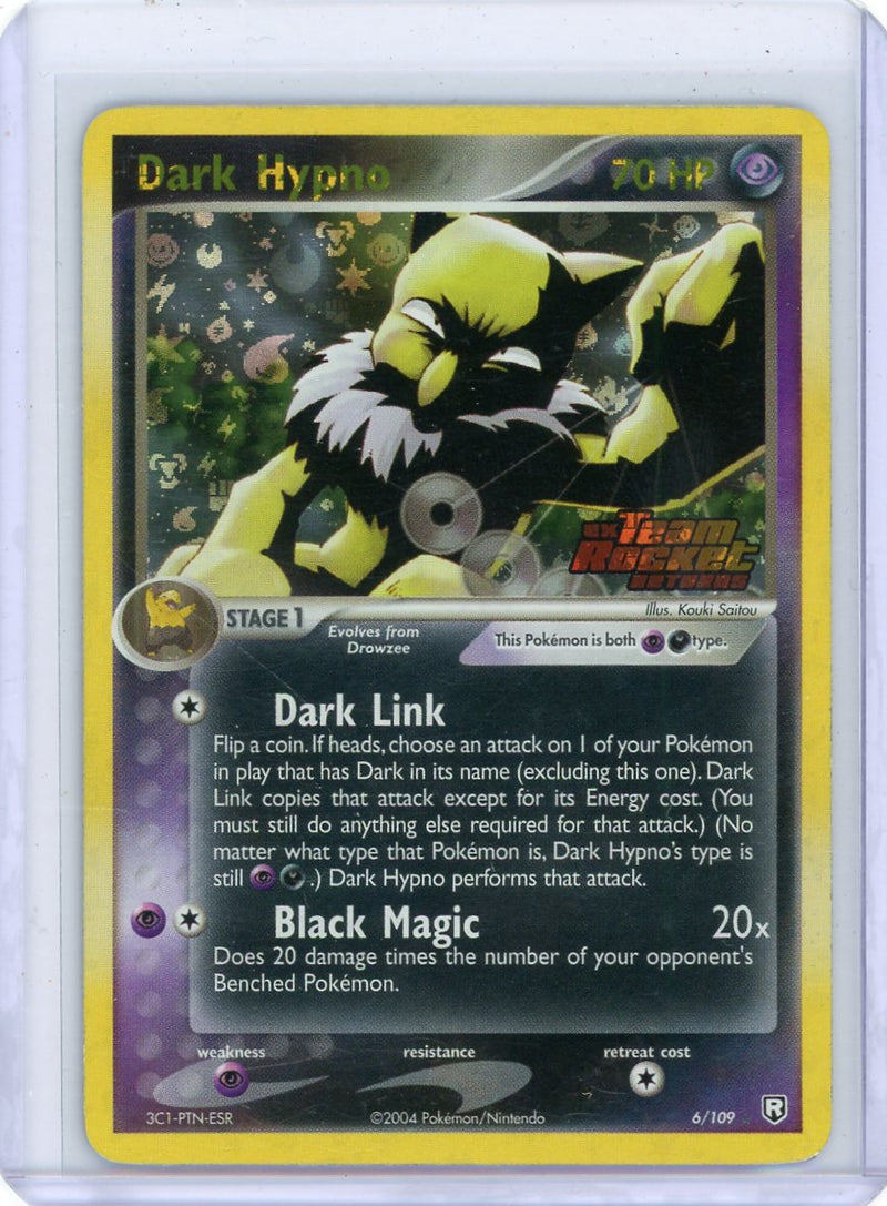 Dark Hypno Pokémon EX Team Rocket Returns Reverse Holo 