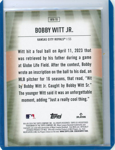 Bobby Witt Jr. 2024 Topps Home Field Advantage SP