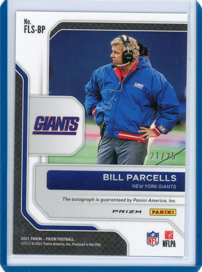 Bill Parcells 2021 Panini Prizm Franchise Legends autograph camo prizm #'d 21/25