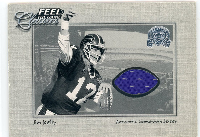 Jim Kelly 2000 Fleer Feel the Game Classics auth. game-worn jersey relic