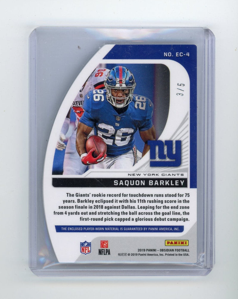 Saquon Barkley 2019 Panini Obsidian Eclipse relic die-cut 