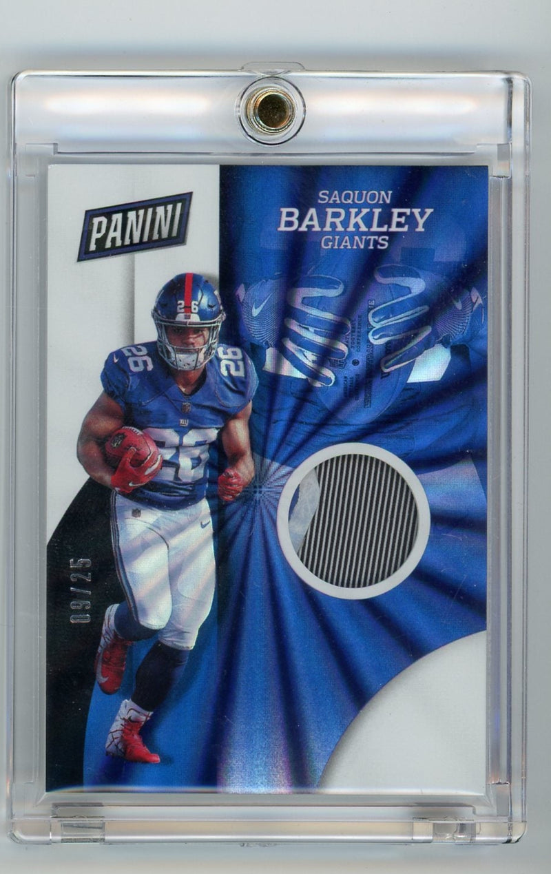 Saquon Barkley 2018 Panini The National glove relic rookie card 