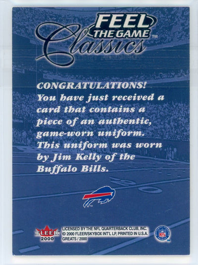 Jim Kelly 2000 Fleer Feel the Game Classics auth. game-worn jersey relic